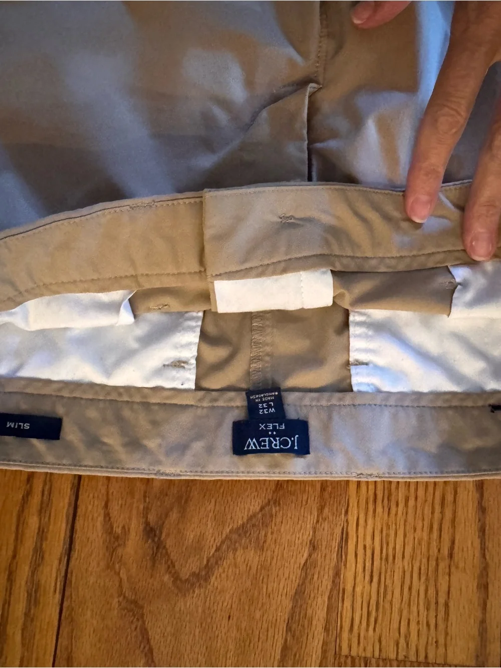 J. Crew Men's Chinos in Light Beige performance fabric